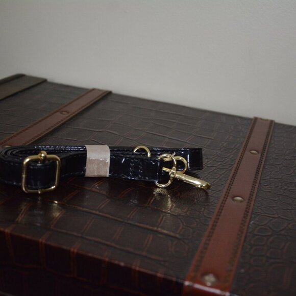 HOXIS Charm Glossy Metal Grip Structured Shoulder Handbag Women Satchel NEW - Picture 11 of 12